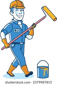 Cartoon Bauarbeiter Home Builder