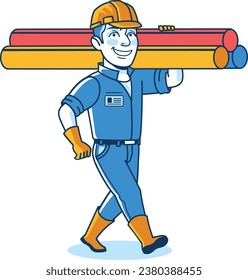 Construction Worker Home Builder Cartoon Icon