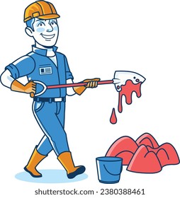 Cartoon-Symbol für Bauarbeiter-Heimbauer