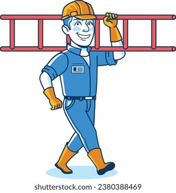 Construction Worker Home Builder Cartoon Icon