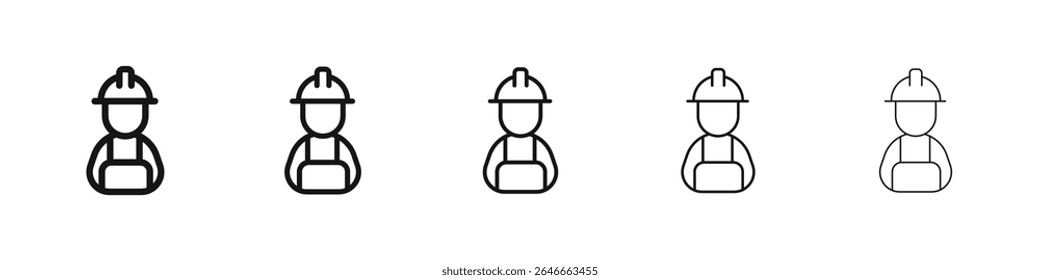 Icono de obrero de construcción signo de Vector blanco y negro