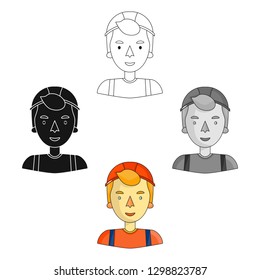Construction worker icon in cartoon style isolated on white background. People of different profession symbol stock vector illustration.