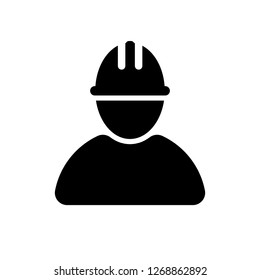 Construction Worker Icon - Contract Labor With Hard Hat Helmet Vector illustration