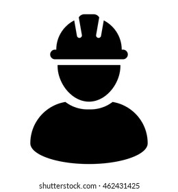 Construction Worker Icon - Contract Labor With Hard Hat Helmet Vector illustration