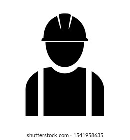 Construction worker icon design. Engineer person icon in modern flat style design. Vector illustration.