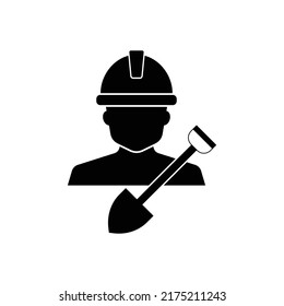 Construction worker icon design isolated on white background