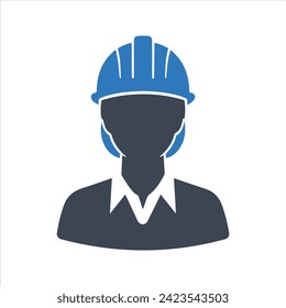 Construction worker icon. Engineering, construction project manager icon