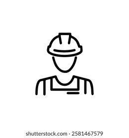 Construction worker icon with hard hat Vector