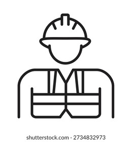 Icono de trabajador de construcción, ícono de trabajador de Industrial, ícono de seguridad laboral..eps
