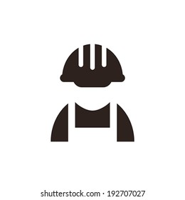Construction worker icon isolated on white background