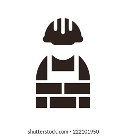 Construction worker icon isolated on white background