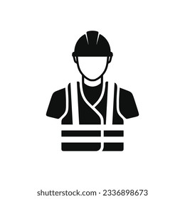 Construction worker icon isolated on white background. Worker icon. Builder icon