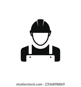 Construction worker icon isolated on white background. Worker icon. Builder icon