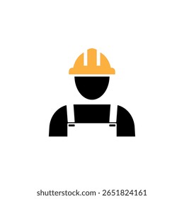 Icono del trabajador de la construcción aislado en el fondo blanco