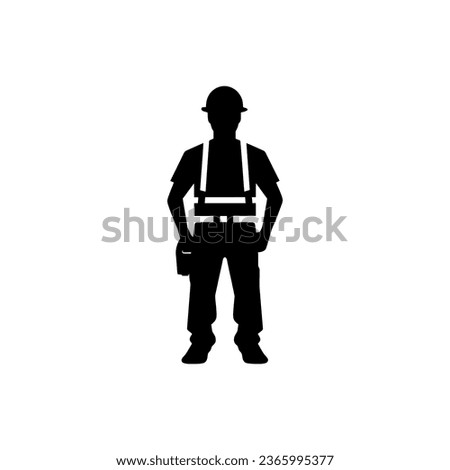 Construction worker icon isolated on white background