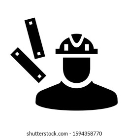 construction worker icon isolated sign symbol vector illustration - high quality black style vector icons
