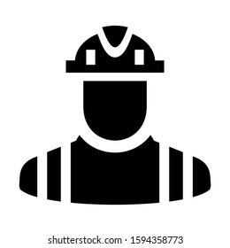 construction worker icon isolated sign symbol vector illustration - high quality black style vector icons
