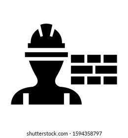 construction worker icon isolated sign symbol vector illustration - high quality black style vector icons
