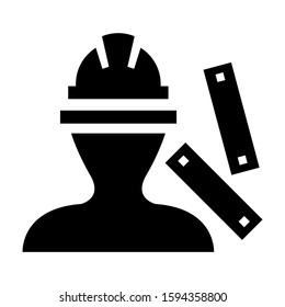 construction worker icon isolated sign symbol vector illustration - high quality black style vector icons
