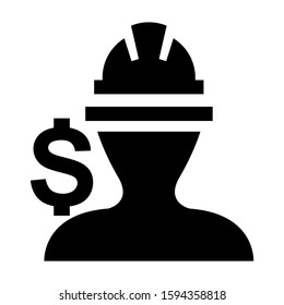 construction worker icon isolated sign symbol vector illustration - high quality black style vector icons
