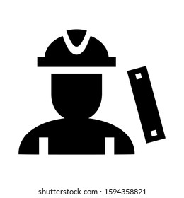 construction worker icon isolated sign symbol vector illustration - high quality black style vector icons
