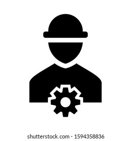 construction worker icon isolated sign symbol vector illustration - high quality black style vector icons
