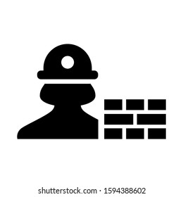 construction worker icon isolated sign symbol vector illustration - high quality black style vector icons
