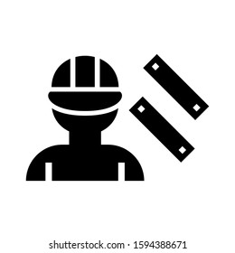 construction worker icon isolated sign symbol vector illustration - high quality black style vector icons
