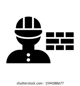 construction worker icon isolated sign symbol vector illustration - high quality black style vector icons
