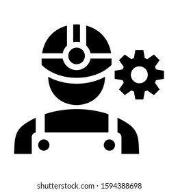 construction worker icon isolated sign symbol vector illustration - high quality black style vector icons
