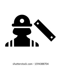 construction worker icon isolated sign symbol vector illustration - high quality black style vector icons
