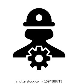 construction worker icon isolated sign symbol vector illustration - high quality black style vector icons
