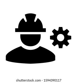 construction worker icon isolated sign symbol vector illustration - high quality black style vector icons
