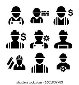 construction worker icon isolated sign symbol vector illustration - Collection of high quality black style vector icons

