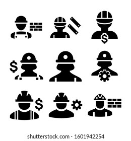 construction worker icon isolated sign symbol vector illustration - Collection of high quality black style vector icons
