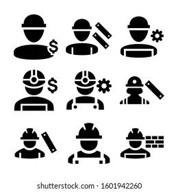 construction worker icon isolated sign symbol vector illustration - Collection of high quality black style vector icons
