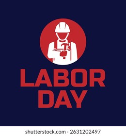 Construction worker icon for Labor Day banner