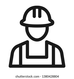 Construction Worker Icon Line Style Stock Vector (Royalty Free ...