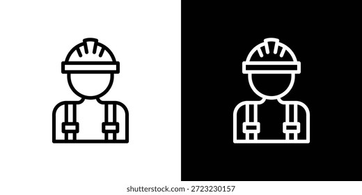Bauarbeiter-Icon-Logo-Konzept in Strichen