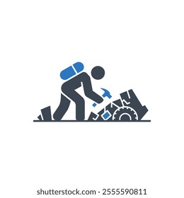 Construction Worker Icon on white background