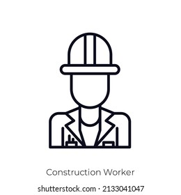 Construction Worker icon. Outline style icon design isolated on white background