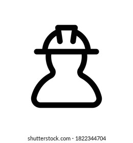 Construction Worker (Construction) icon outline vector. isolated on white background
