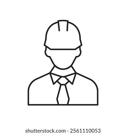 Construction worker icon Outline vector line symbol