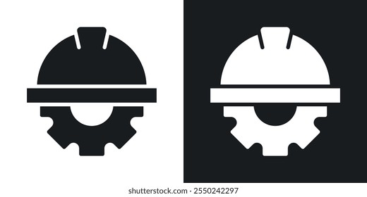 Paquete de iconos de trabajador de construcción en color negro.