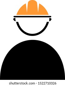 Construction Worker Icon - Person Profile Avatar With Hard Hat Helmet vector illustration