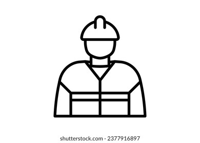 Construction Worker Icon. Icon related to Construction. suitable for web site, app, user interfaces, printable etc. Line icon style. Simple vector design editable