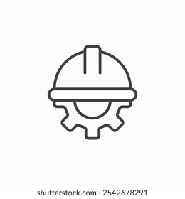 Icono del trabajador de la construcción fijado en color negro