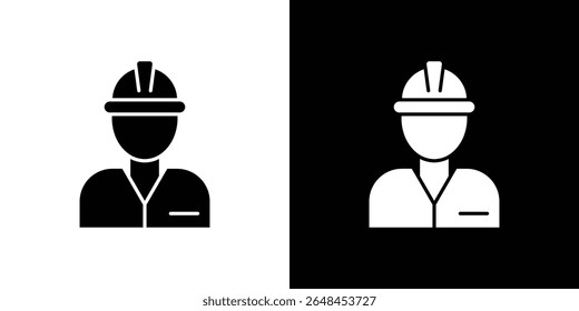 Construction worker icon symbol collection. Flat vector stock illustration.