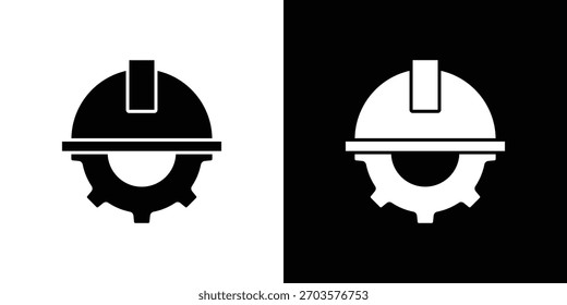 Logotipo del símbolo del icono del trabajador de la construcción. Plantilla gráfica.
