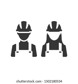 Construction worker icon template color editable. Construction worker symbol vector sign isolated on white background.
